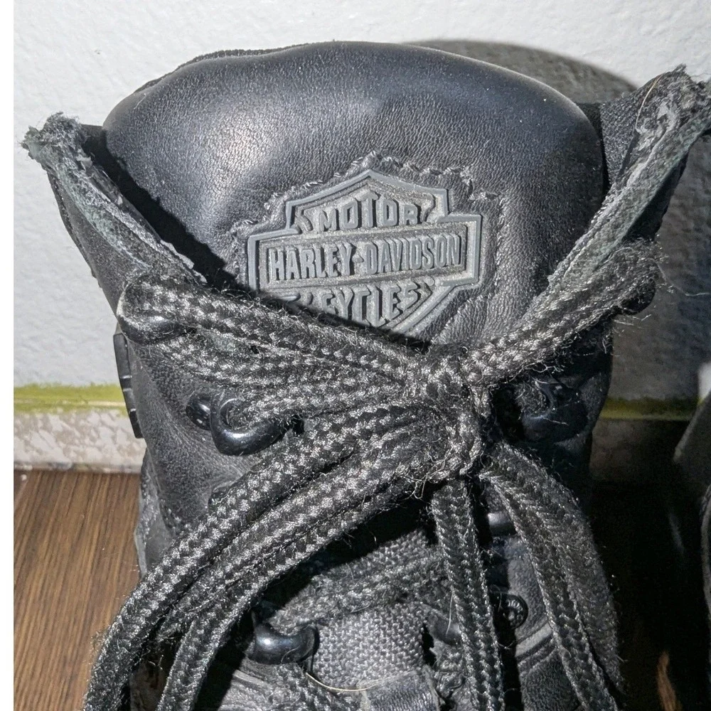 Harley Davidson‎ Mens 95129 Black Leather Vibram Sole Riding Boots Size 11.5